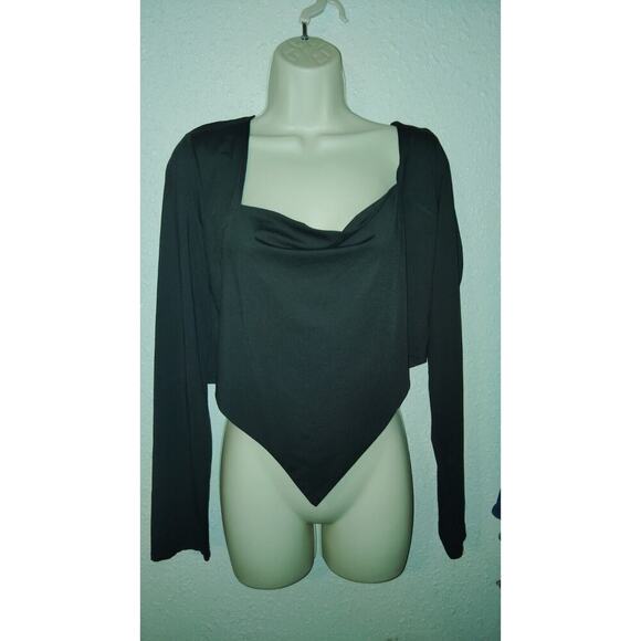 Remidoo long sleeved Crop Top Black XXL New With Tags - Picture 1 of 6